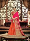 Orange And Pink Colour Latest Heavy Designer Wedding Wear Taffeta Silk Raw Silk Gota Embroidery Fancy Lahenga Style Saree Collection 4907